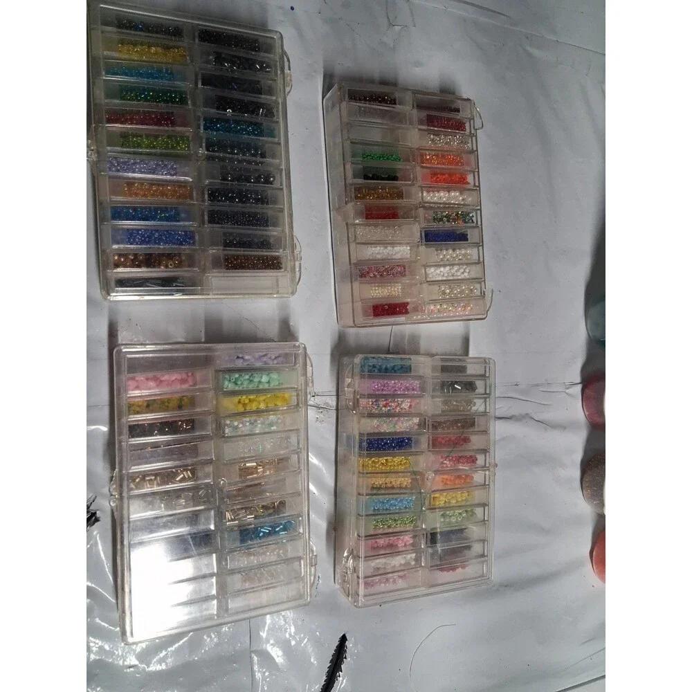 Massive  Bead Loom And Beads Lot 2 Bead Looms And Tons Of Beads Glass And More